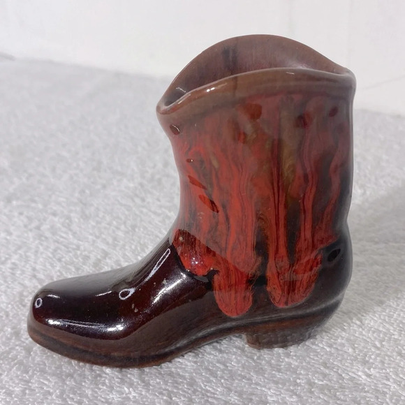 Vintage Brown Red Pottery Mini Boot Calgary Alta - Picture 6 of 11